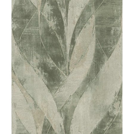 MANHATTAN COMFORT Laon Blake Moss Leaf 33 ft L X 209 in W Wallpaper BR4096-520057